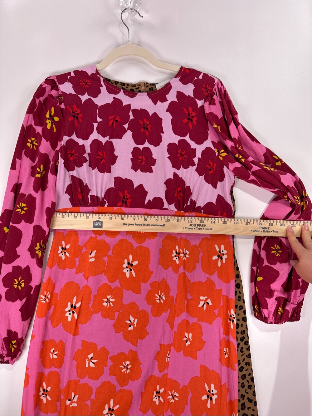 Never Fully Dressed Mixed Print Floral Leopard Balloon Sleeve Maxi Pink Size 10 - Picture 11 of 15